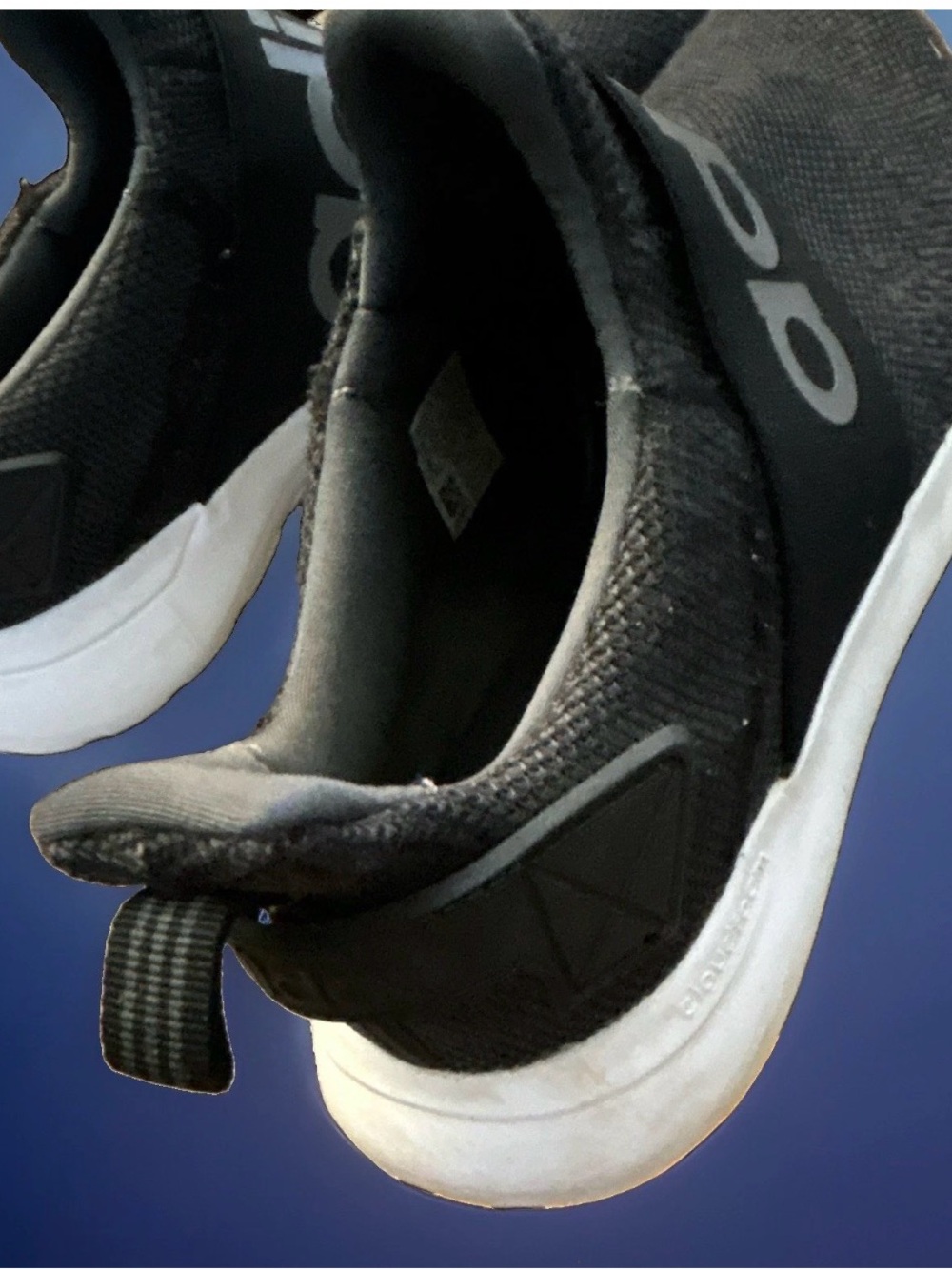 adidas Black Slip-On Knit Sneakers with White Sole - Picture 4 of 7